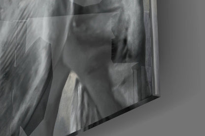 Black Horse Leather Halter Glass Wall Art