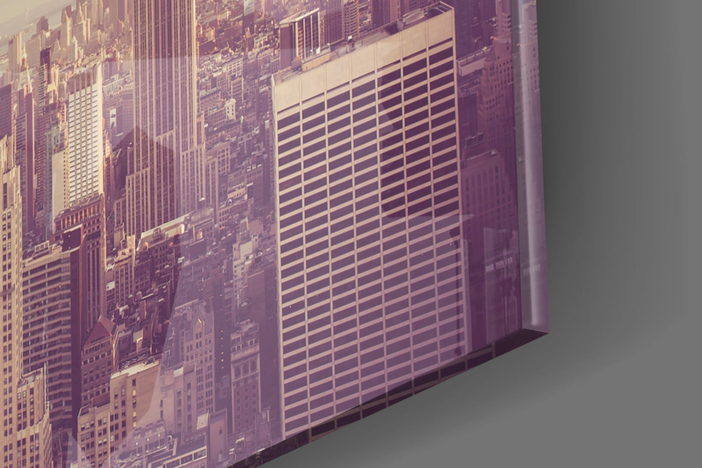 Teal Sky Aerial Manhattan Skyline Glass Wall Art