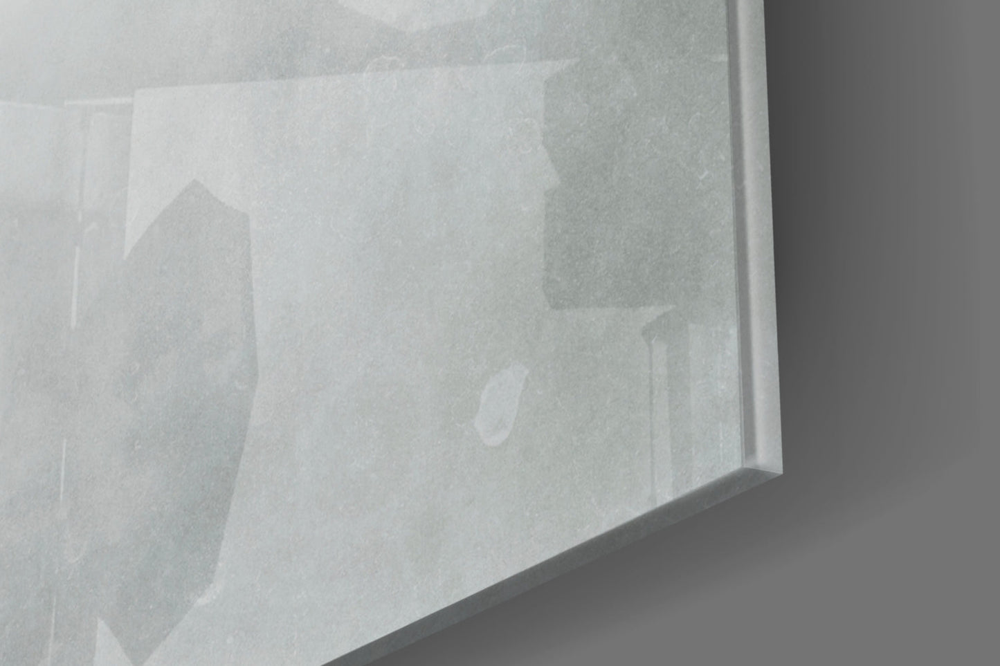 Foggy Pane Reaching Hand Grey Glass Wall Art