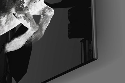 Rearing Smoke Horse Glass Wall Art