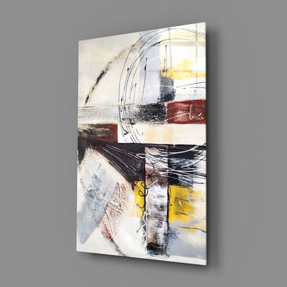 Urban Collage Circles Abstract Glass Wall Art