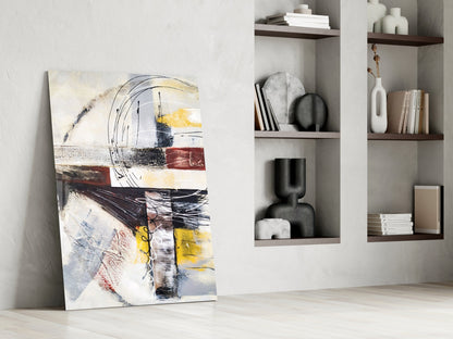 Urban Collage Circles Abstract Glass Wall Art