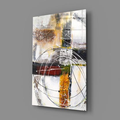Layered Rings Warm Abstract Glass Wall Art