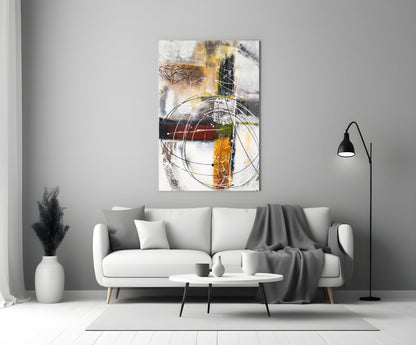 Layered Rings Warm Abstract Glass Wall Art