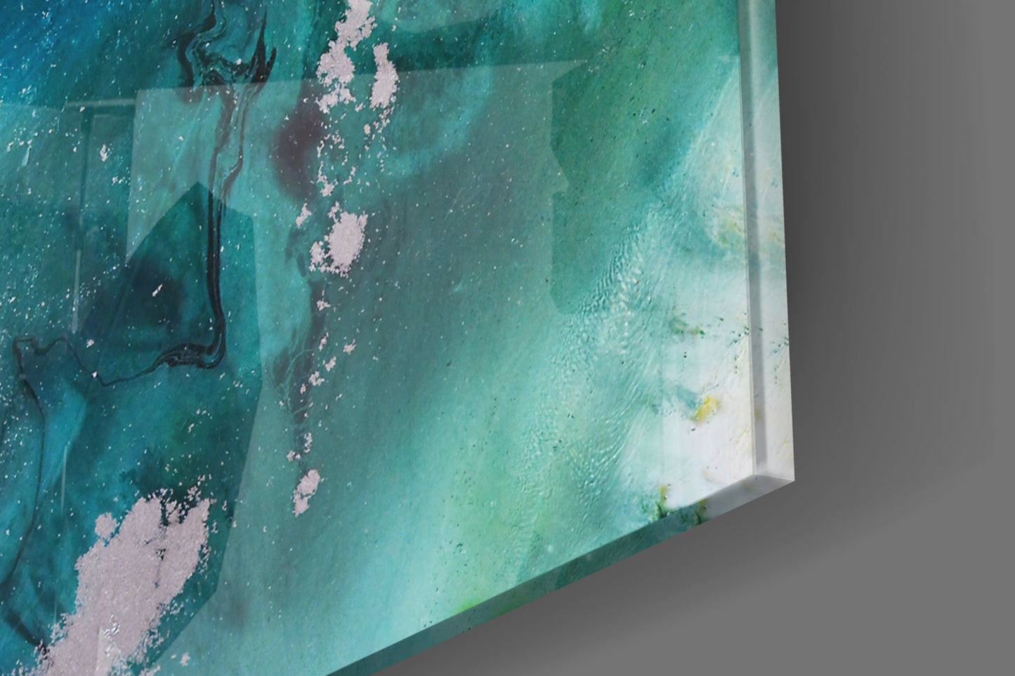 Deep Teal Navy Wave Glass Wall Art