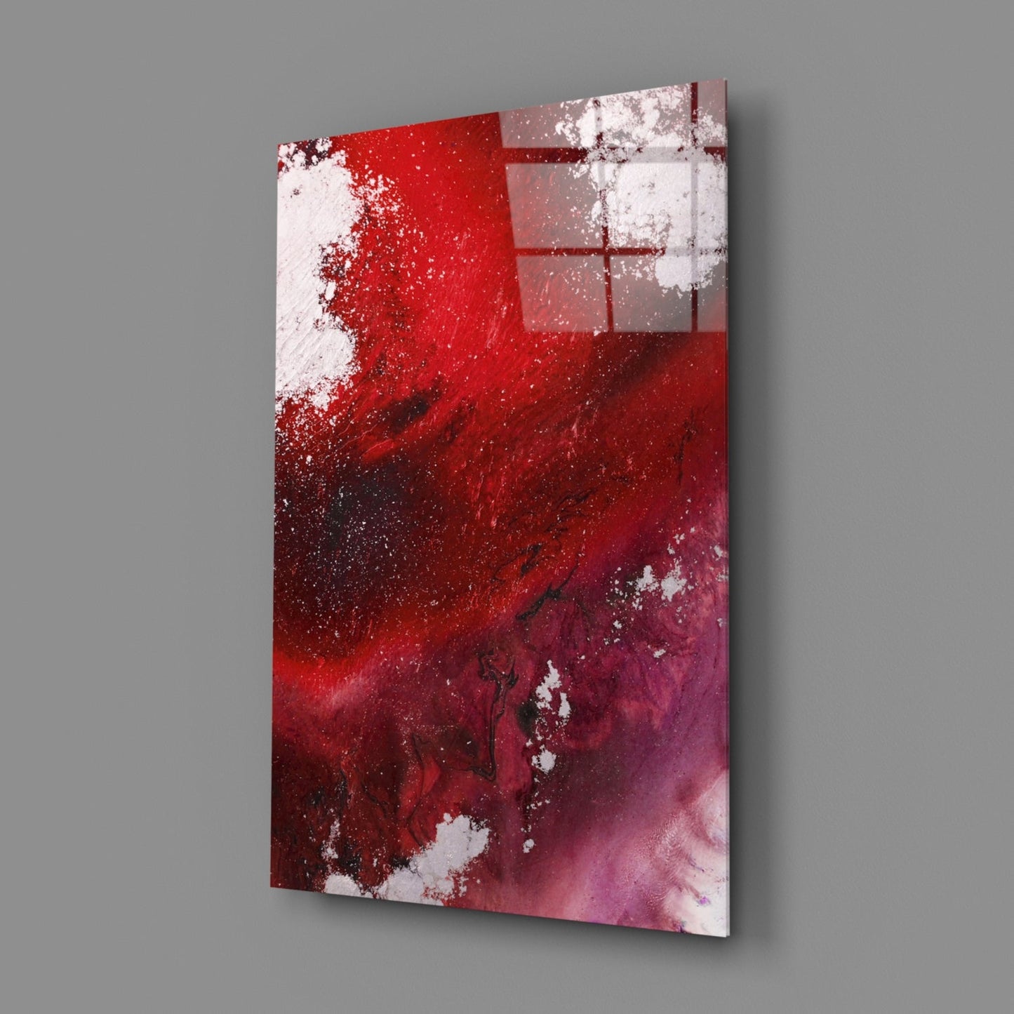 Ruby Magenta Fluid Abstract Glass Wall Art