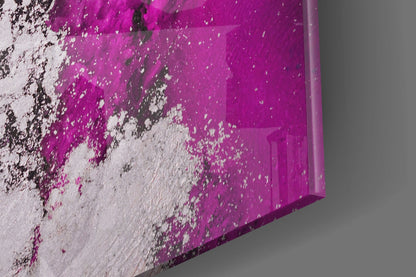 Orchid Pink Marble Flow Glass Wall Art