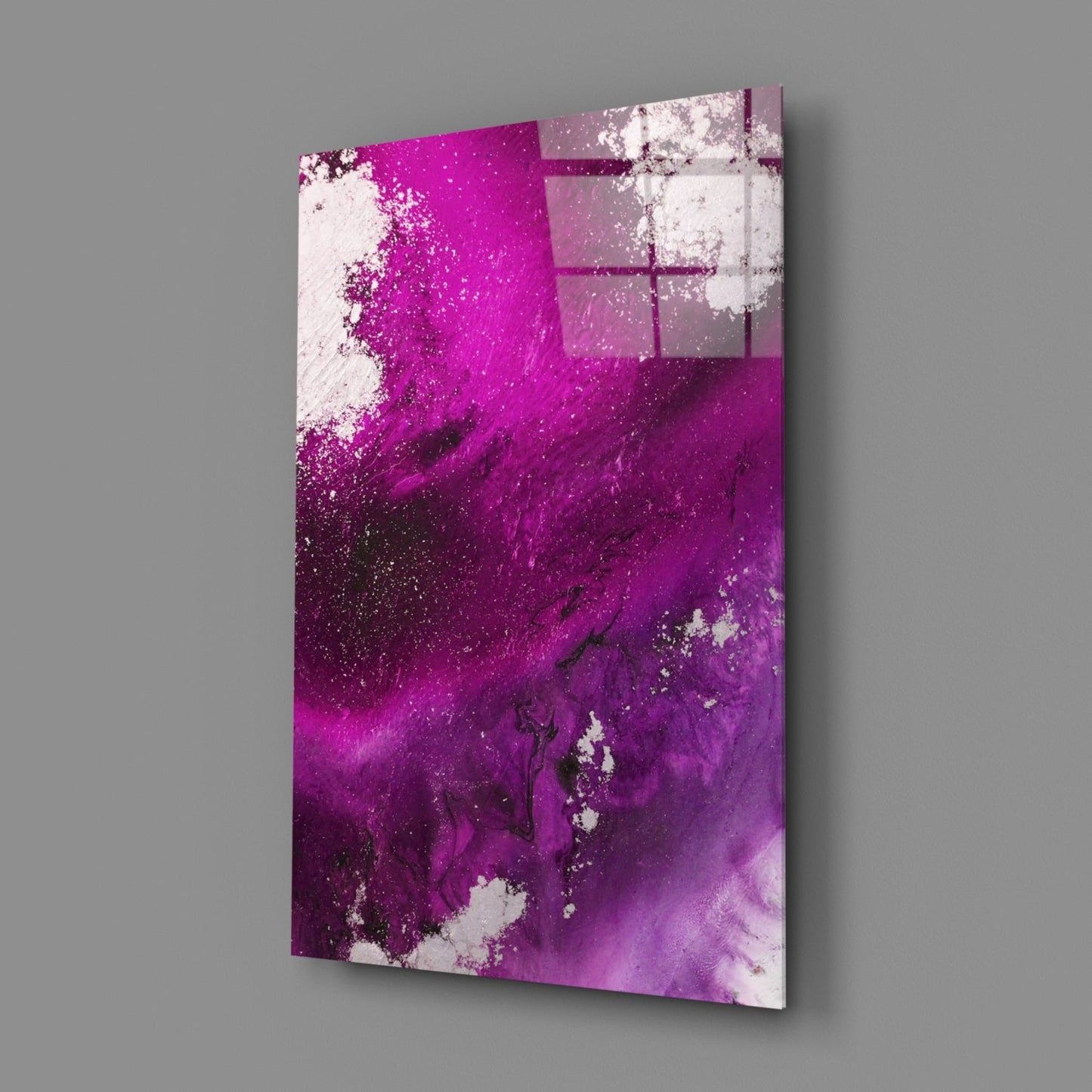 Magenta Fuchsia Fluid Abstract Glass Wall Art