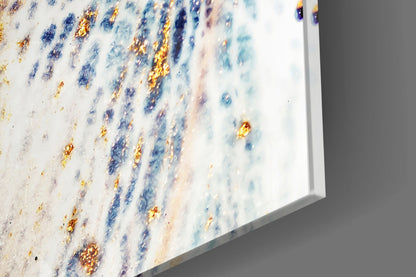 Copper and Blue Geode Ink Glass Wall Art