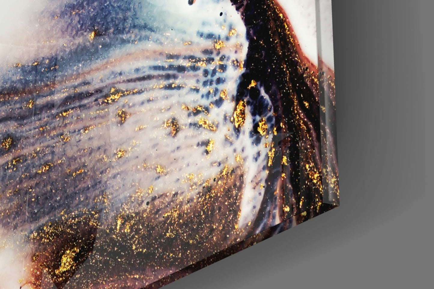 Purple and Peach Geode Marble Glass Wall Art