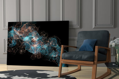 Teal Copper Energy Flow Glass Wall Art