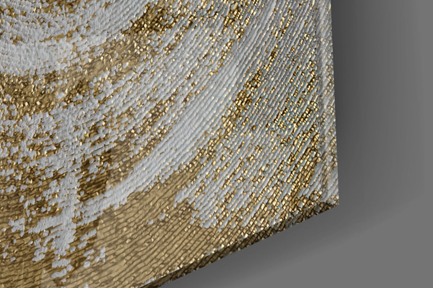 Silver Gold Spiral Vortex Glass Wall Art