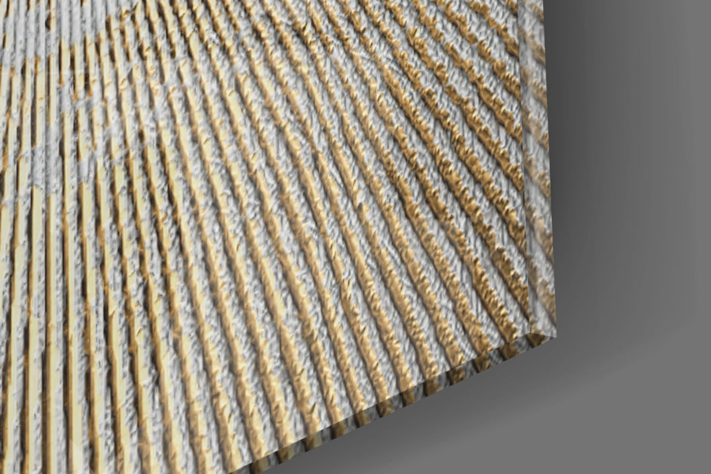 Golden Sunburst Rings Glass Wall Art