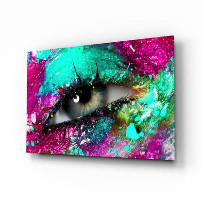 Turquoise Magenta Splash Eye Glass Wall Art