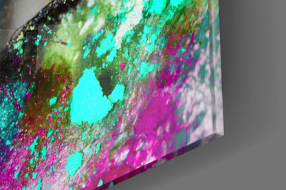Turquoise Magenta Splash Eye Glass Wall Art