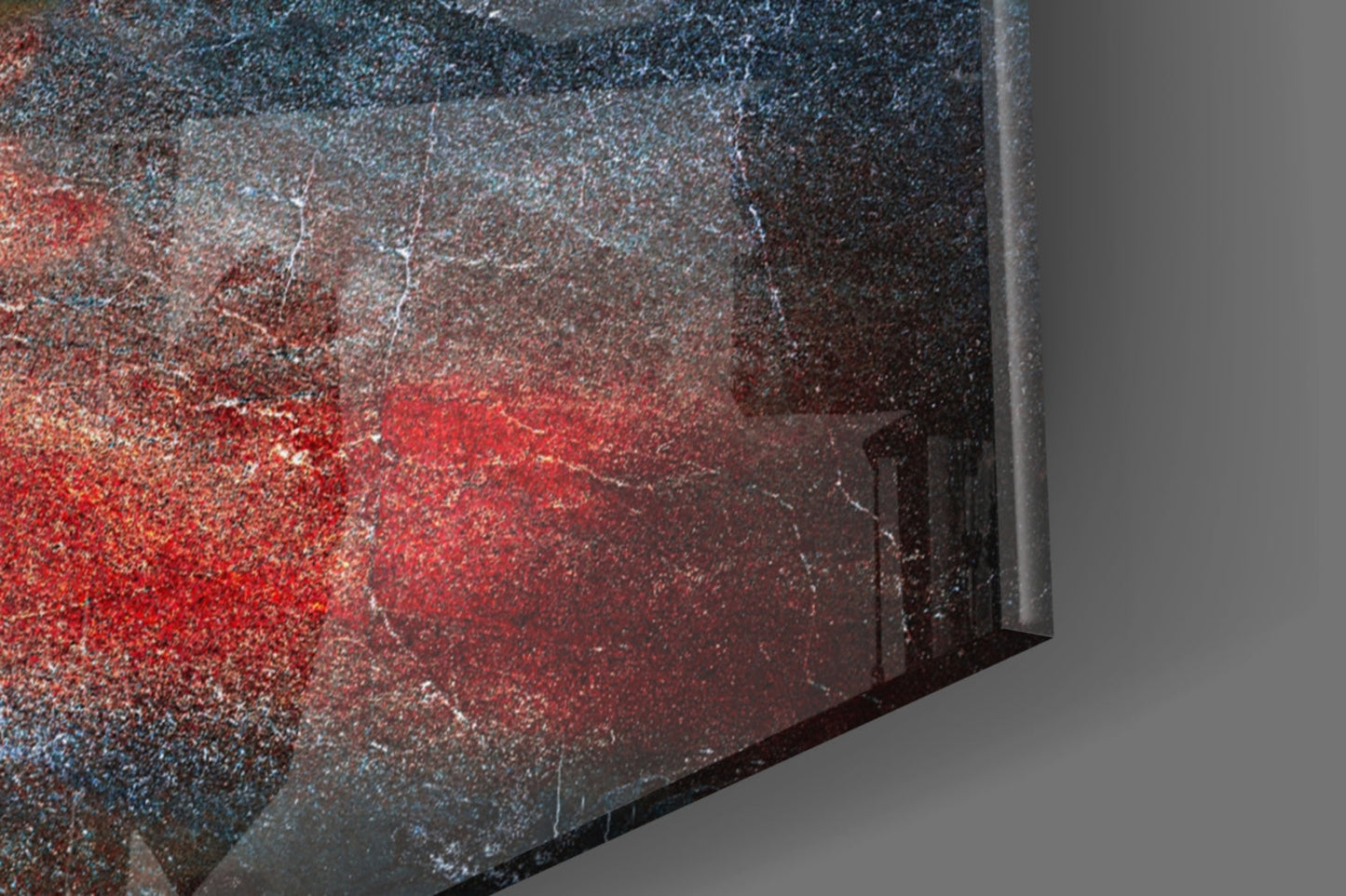 Fiery Mineral Streak Marble Glass Wall Art