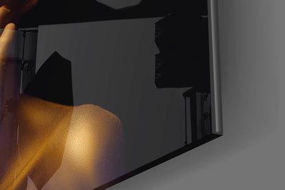 Golden Skin Neck Pose Woman Glass Wall Art