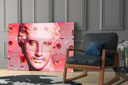 Pink Vaporwave Venus Glass Wall Art