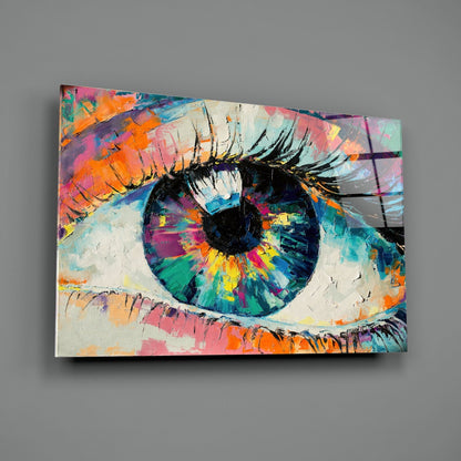 Palette Knife Painted Colorful Eye Glass Wall Art