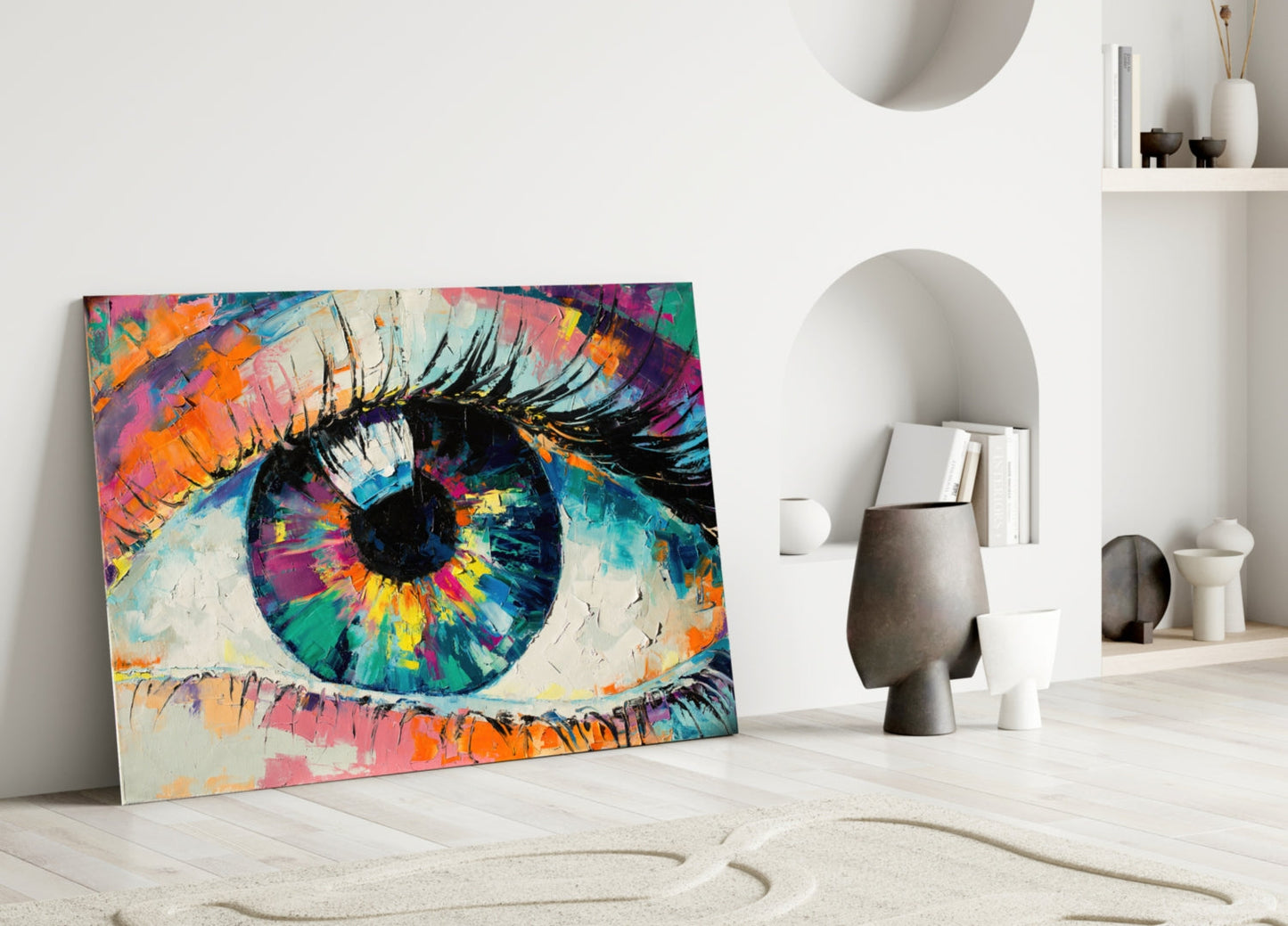 Palette Knife Painted Colorful Eye Glass Wall Art