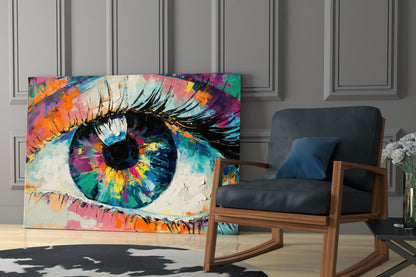 Palette Knife Painted Colorful Eye Glass Wall Art