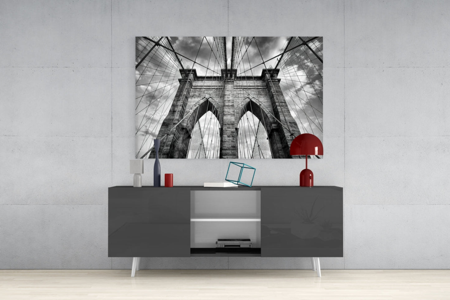 Bridge Arches Upward View Glass Wall Art
