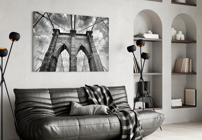 Bridge Arches Upward View Glass Wall Art