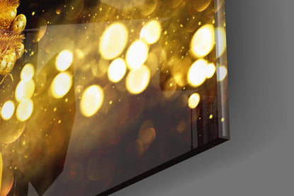 Gold Ornament Crown Woman Glass Wall Art