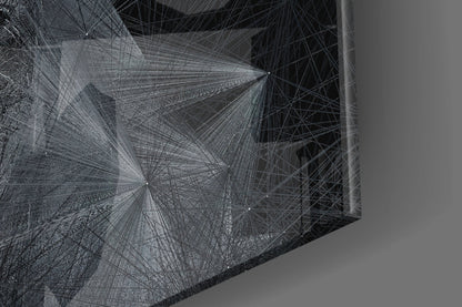 Gray Wire Mesh Crowned Face Glass Wall Art