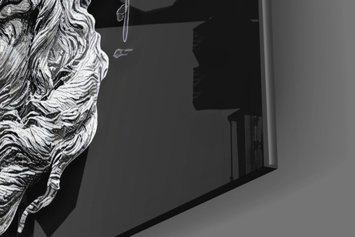 Marble Bust With Gold Skull Glass Wall Art