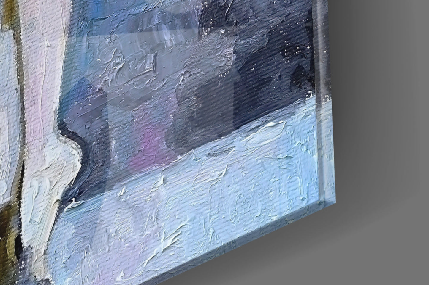 Palette Knife White Tutu Ballerina Glass Wall Art