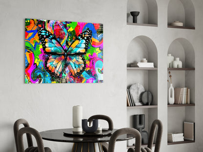 Graffiti Pop Art Butterfly Glass Wall Art