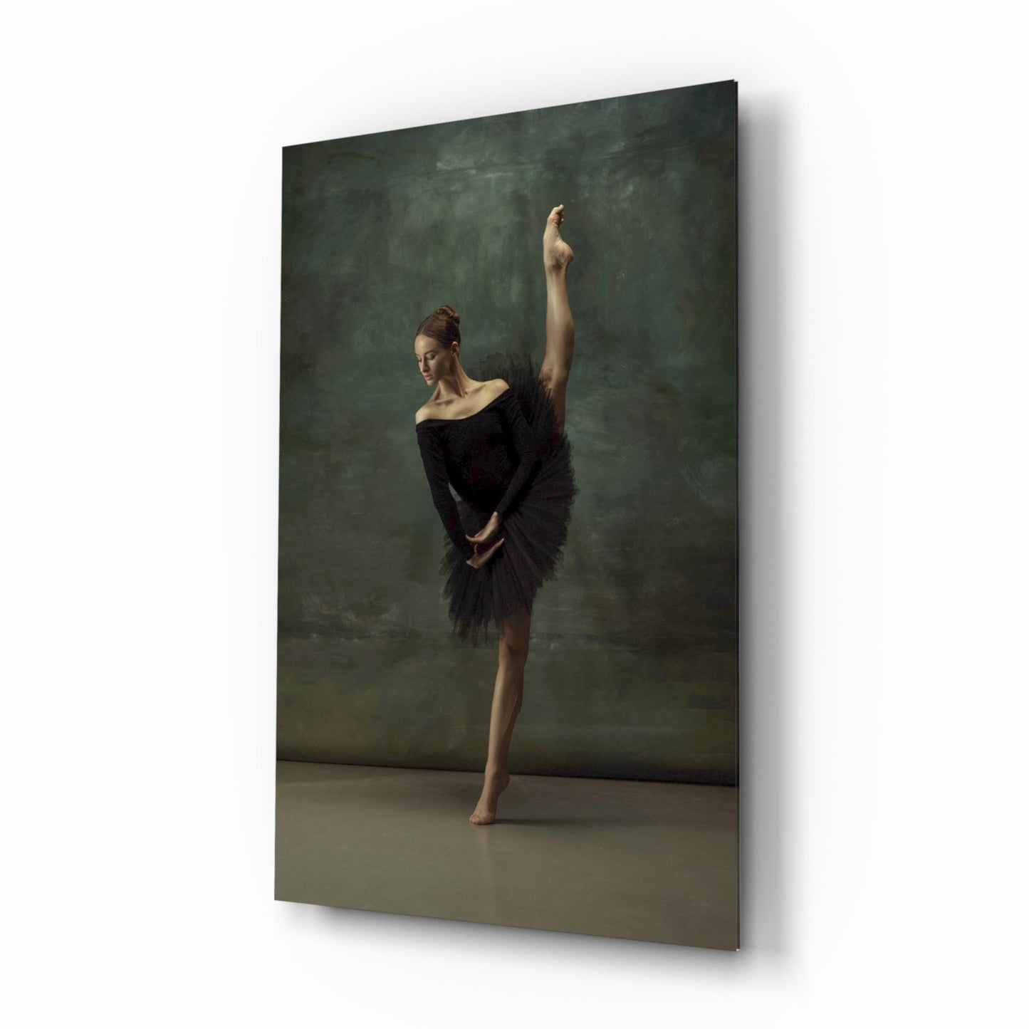 Vertical Split Black Tutu Ballerina Glass Wall Art