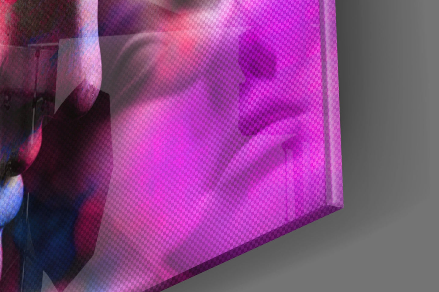 Magenta Grid Classical Bust Collage Glass Wall Art
