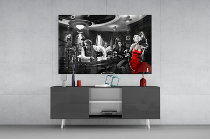 Red Dress Diner Legends Glass Wall Art