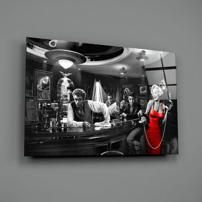 Red Dress Diner Legends Glass Wall Art