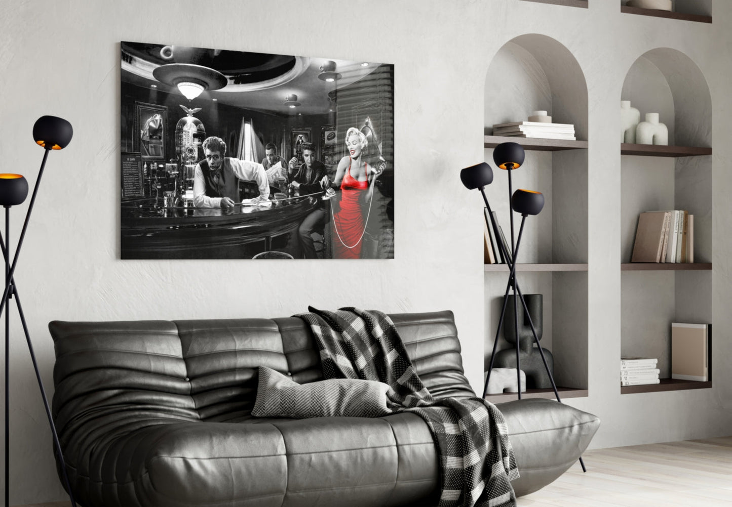 Red Dress Diner Legends Glass Wall Art