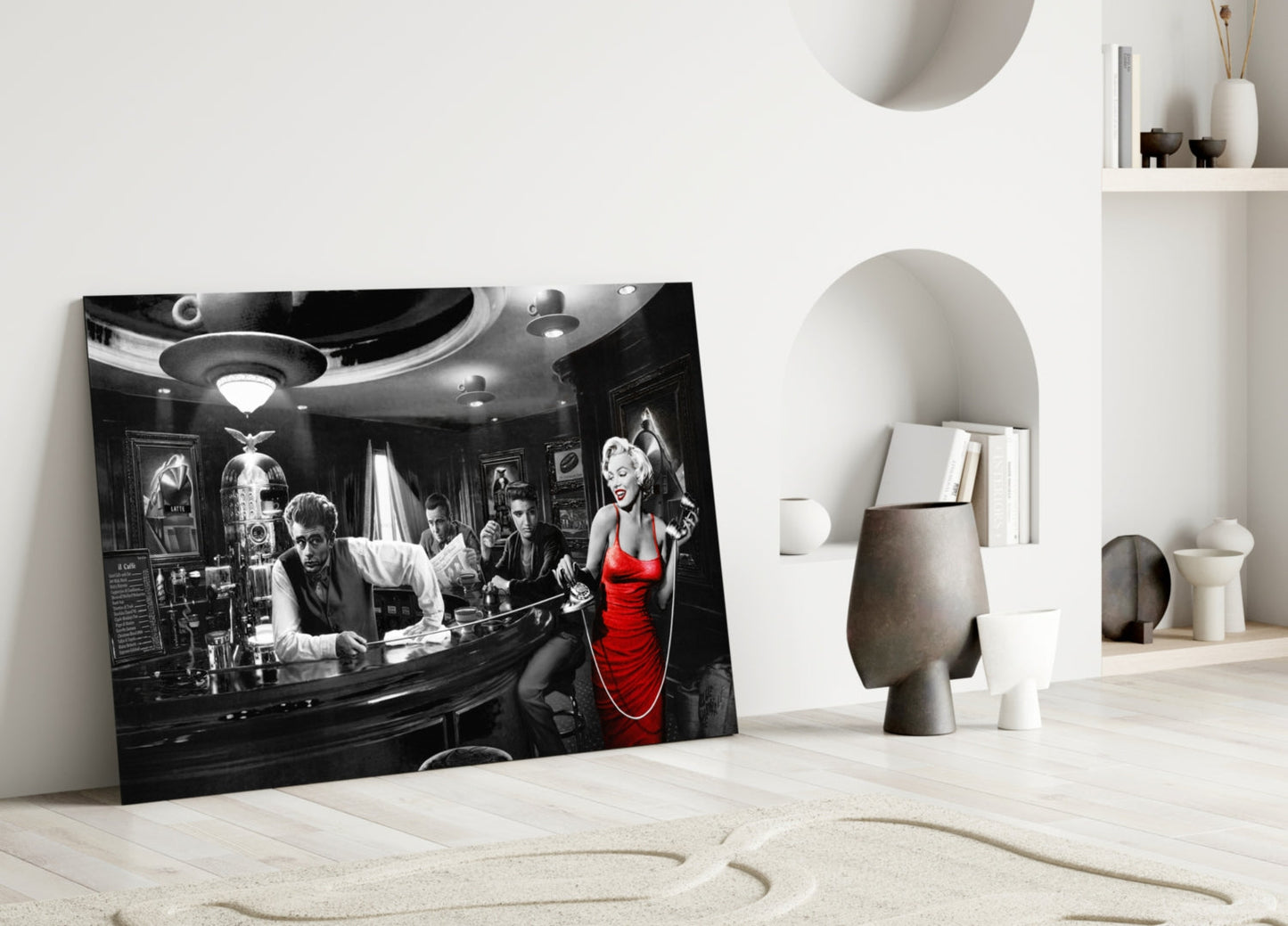 Red Dress Diner Legends Glass Wall Art