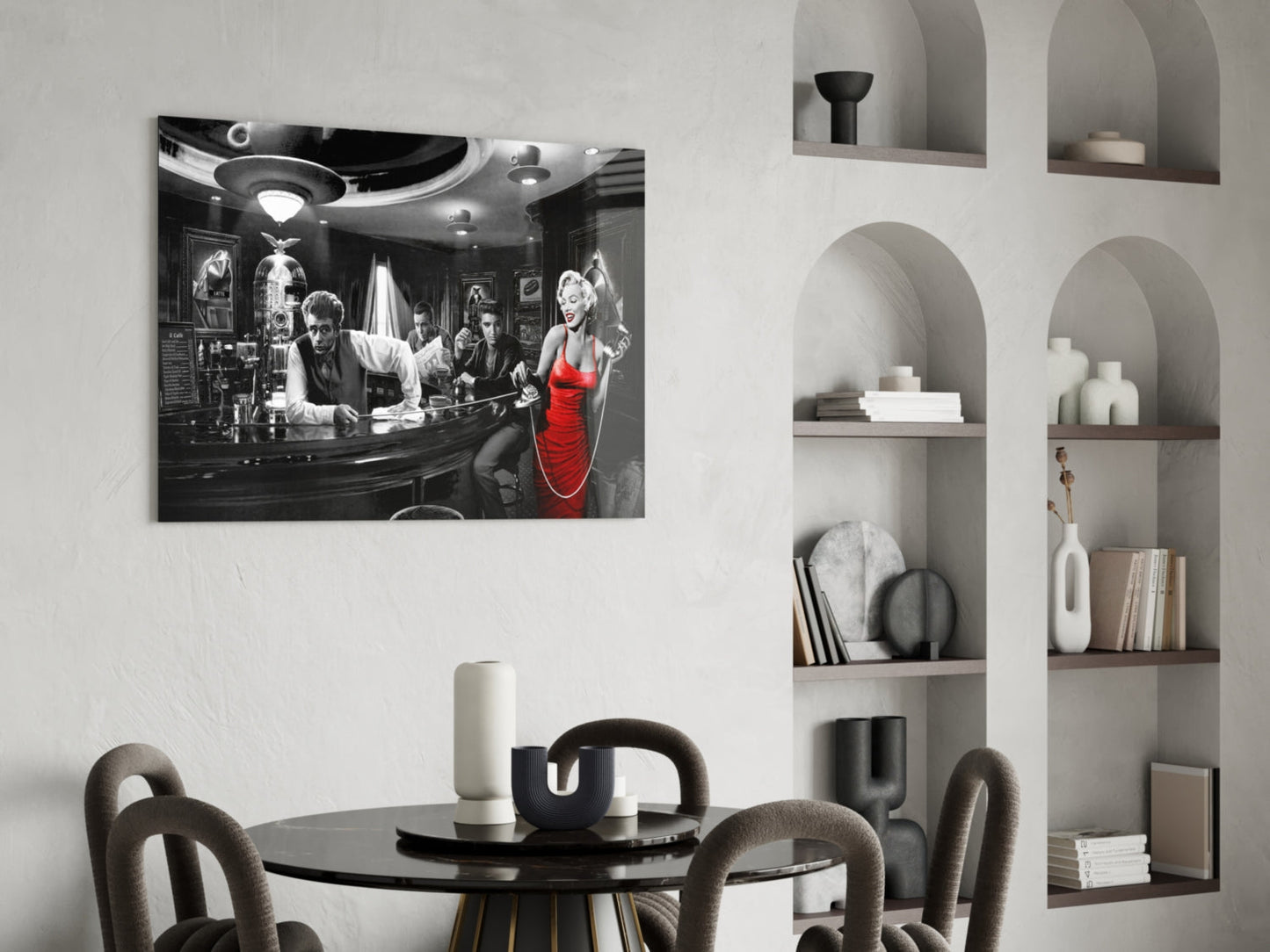 Red Dress Diner Legends Glass Wall Art
