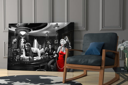 Red Dress Diner Legends Glass Wall Art