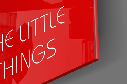 Bold Enjoy Typography On Red Glass Wall Art
