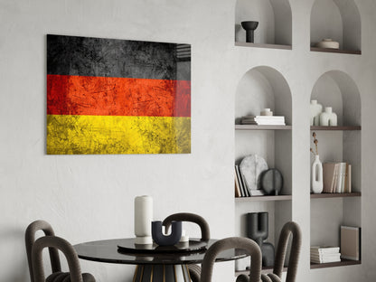 Scratched Grunge German Flag Glass Wall Art