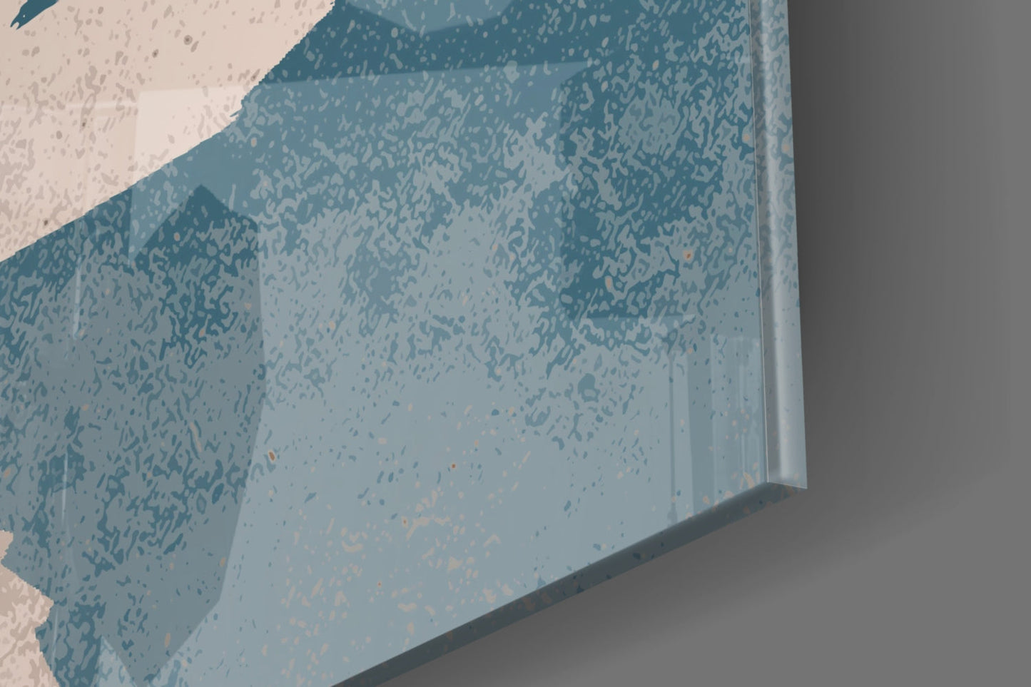 Blue Cyanotype Leaf Silhouette Glass Wall Art