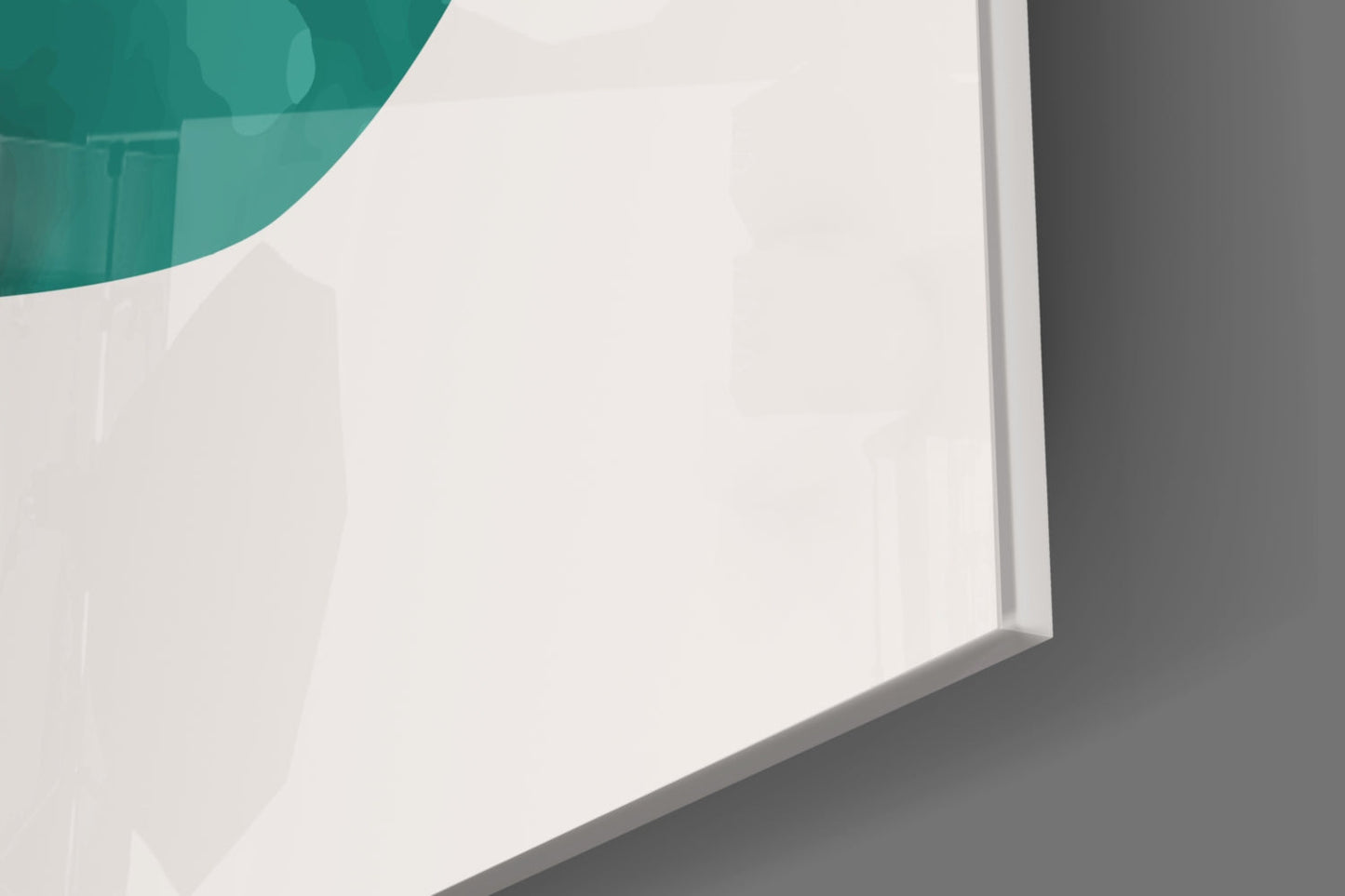 Brown Circle And Teal Capsule Forms Glass Wall Art