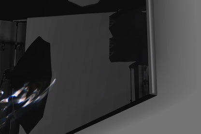 Half Filled Red Wine Glass on Black Glass Wall Art