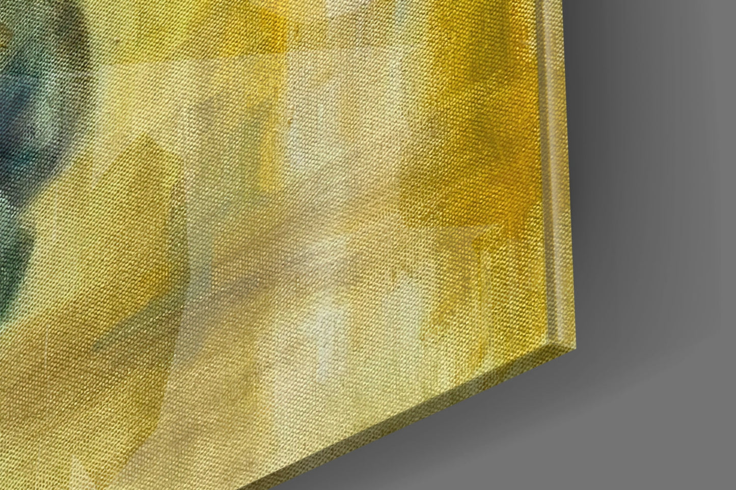 Green Oil Painting Walking Elephant Glass Wall Art