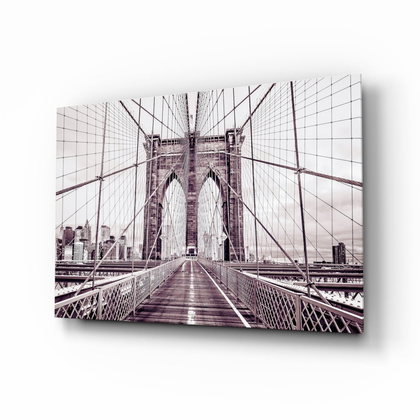 Vintage Bridge Walkway Symmetry Glass Wall Art