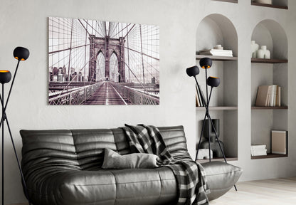 Vintage Bridge Walkway Symmetry Glass Wall Art