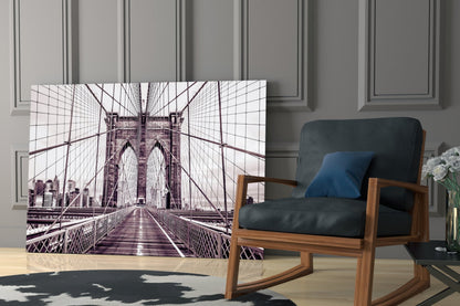 Vintage Bridge Walkway Symmetry Glass Wall Art
