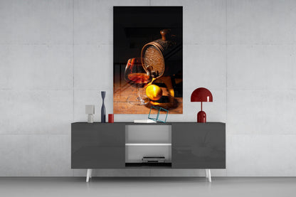 Brandy Snifter With Oak Barrel and Lemon Glass Wall Art